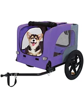 Heavy Duty Pet Bike Trailer - All-Terrain Wheels - Purple