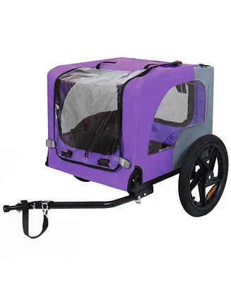 Heavy Duty Pet Bike Trailer - All-Terrain Wheels - Purple