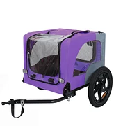 Heavy Duty Pet Bike Trailer - All-Terrain Wheels - Purple