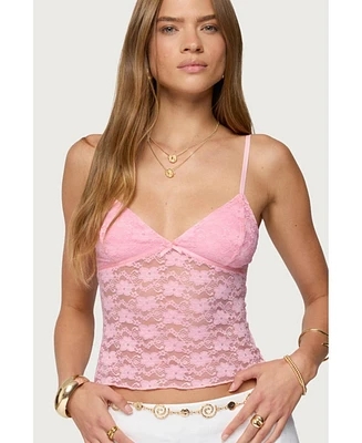 Edikted Women's Eira Sheer Lace Tank Top