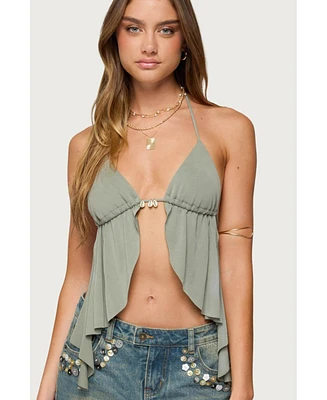 Edikted Women's Safi Backless Split Front Halter Top