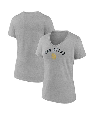 Fanatics Women's Gray San Diego Padres V-Neck T-Shirt