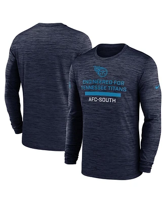 Nike Men's Navy Tennessee Titans Sideline Velocity Performance Long Sleeve T-Shirt