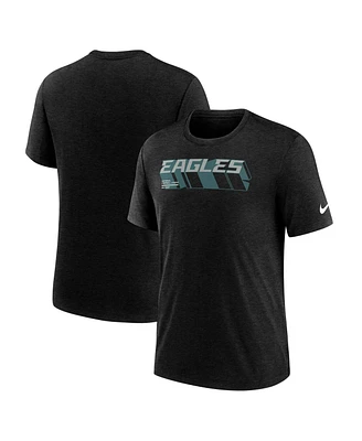 Nike Men's Heather Black Philadelphia Eagles Long Pass Tri-Blend T-Shirt