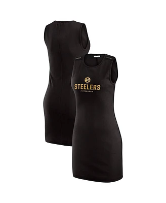 Wear by Erin Andrews Women's x Gracie Hunt Black Pittsburgh Steelers Ribbed Tank Dress