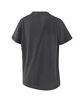 Wear by Erin Andrews Women's Charcoal Chicago Cubs Domestic Box Color Boyfriend T-Shirt