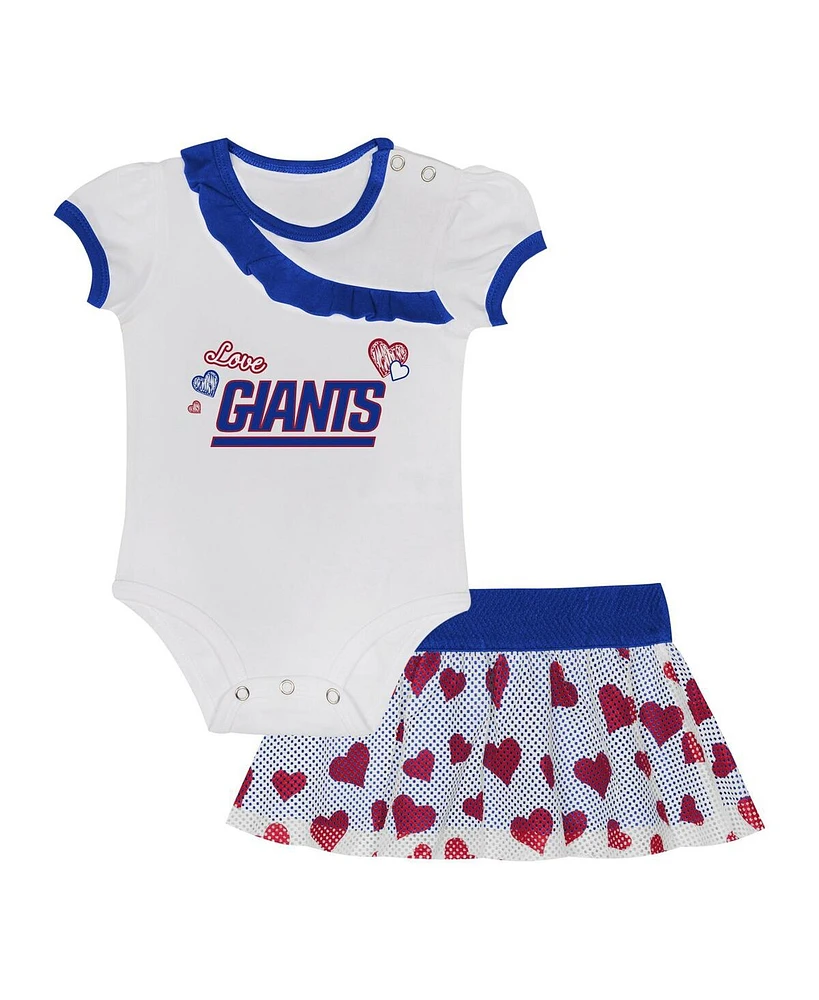 Outerstuff Baby Boys and Girls 2-Piece New York Giants Love My Team Bodysuit Skirt Set