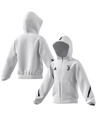 Adidas Big Boys and Girls White Juventus 2025/26 Anthem Full-Zip Jacket