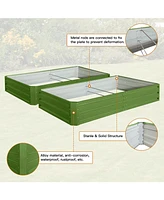 Streamdale Furniture Metal Garden Bed 6x3x1 ft (2 Pack) - Green