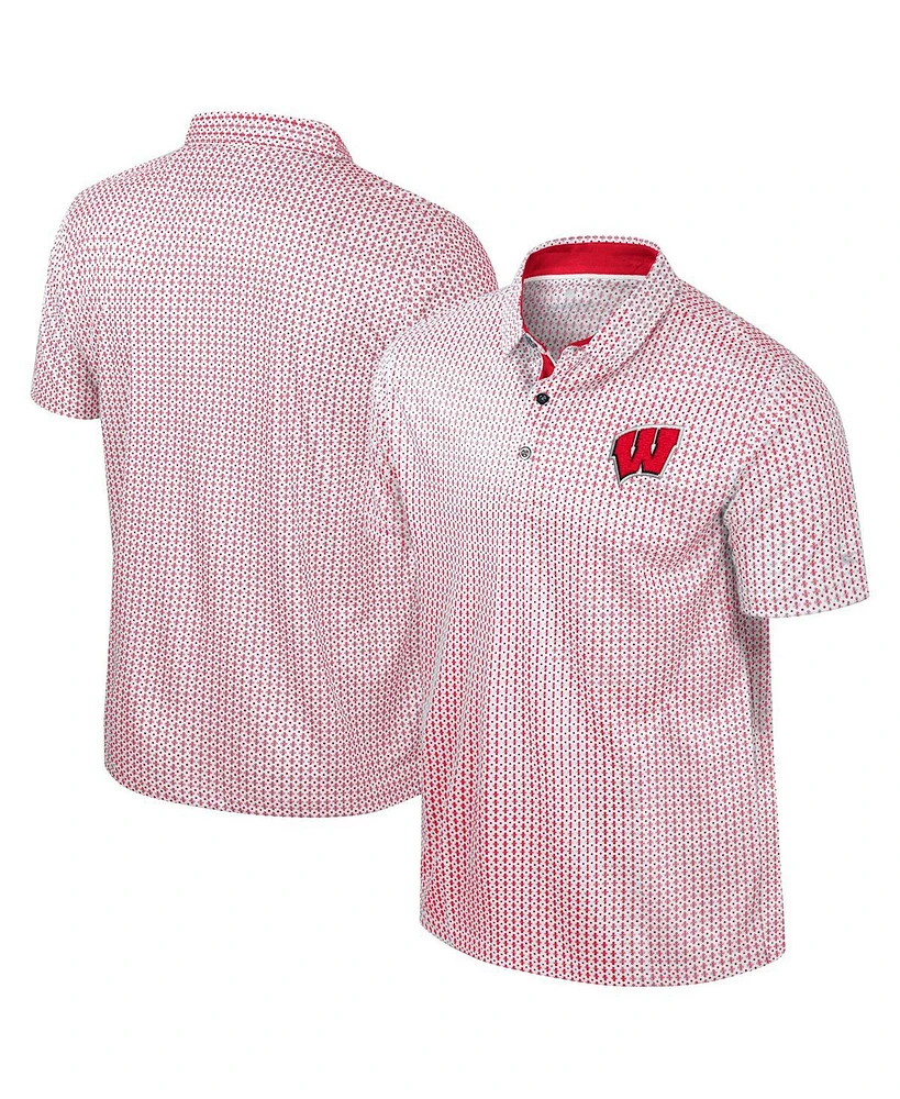 Colosseum Men's Red Wisconsin Badgers Big Tall Marty Rival Polo Shirt