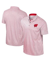 Colosseum Men's Red Wisconsin Badgers Big Tall Marty Rival Polo Shirt