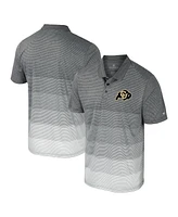 Colosseum Men's Gray Colorado Buffaloes Striped Mesh Polo Shirt