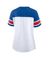 Fanatics Women's White/Royal Buffalo Bills Athena Rhinestone Lace-Up V-Neck T-Shirt