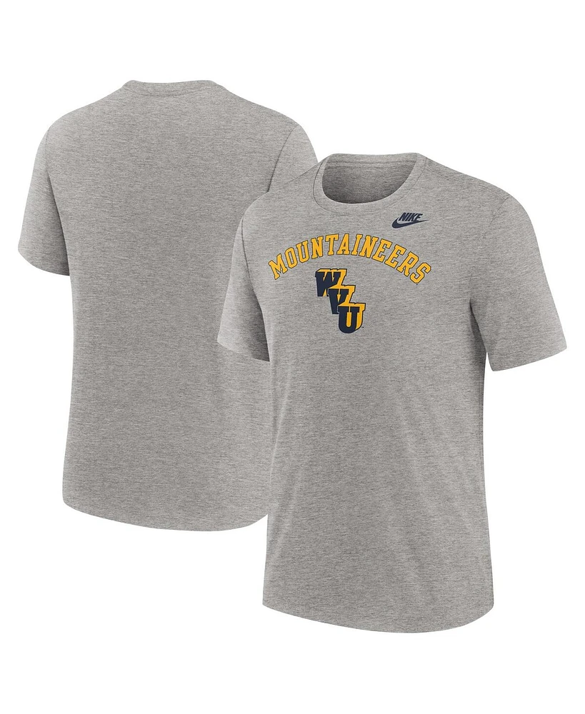 Nike Men's Heather Gray West Virginia Mountaineers Legacy Arch Tri-Blend T-Shirt
