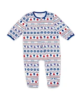 Wear by Erin Andrews Newborn New York Rangers Allover Print Full-Zip Sleeper with Bib Christmas Set