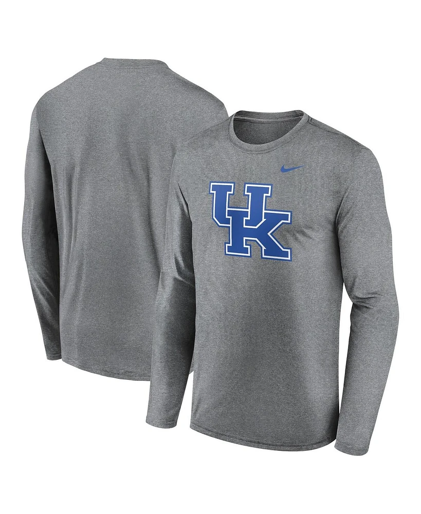 Nike Men's Heather Gray Kentucky Wildcats Primetime Primary Legend Long Sleeve T-Shirt