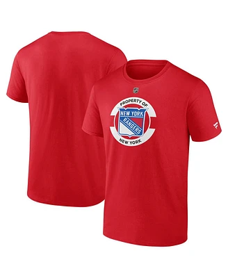 Fanatics Men's Red New York Rangers Authentic Pro Core Secondary T-Shirt