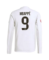 Adidas Men's Kylian Mbappe White Real Madrid 2025/26 Home Authentic Long Sleeve Jersey