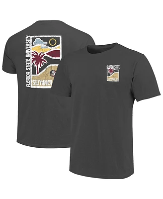 Image One Men's Graphite Florida State Seminoles Comfort Colors Minimal Vista Distressed Graphics T-Shirt