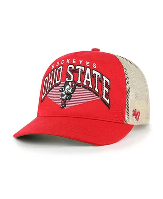'47 Brand Men's Scarlet Ohio State Buckeyes Pomona Mesh Hitch Adjustable Trucker Hat