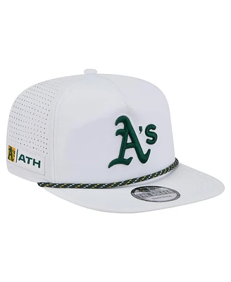 New Era Men's White Athletics Perforated Golfer Snapback Hat