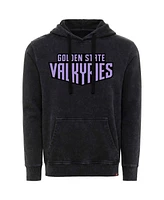 Sportiqe Men's and Women's Eclipse Black Golden State Valkyries Rock Roll Collection Jimi Mineral Wash Pullover Hoodie