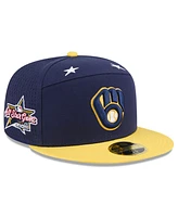 New Era Men's Navy/Gold Milwaukee Brewers 2025 Mlb All-Star Game Side Patch 59FIFTY Fitted Hat