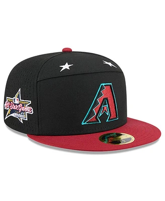 New Era Men's Black/Red Arizona Diamondbacks 2025 Mlb All-Star Game Side Patch 59FIFTY Fitted Hat