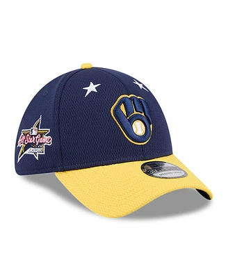 New Era Men's Navy/Gold Milwaukee Brewers 2025 Mlb All-Star Game 39THIRTY Flex Hat