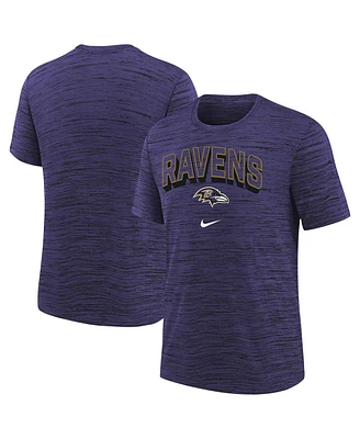 Nike Big Boys and Girls Purple Baltimore Ravens Sideline Velocity Performance T-Shirt