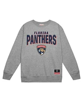 Mitchell & Ness Men's Heather Gray Florida Panthers 2025 Stanley Cup Champions Pullover Sweatshirt