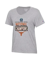 Champion Women's Gray Texas Longhorns 2025 Ncaa Softball College World Series Champions Locker Room V-Neck T-Shirt