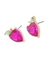Betsey Johnson Faux Stone Straight Apple Stud Earrings