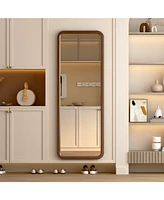 Vlsrka Full-length mirror with wooden frame for floor standing or wall mounting