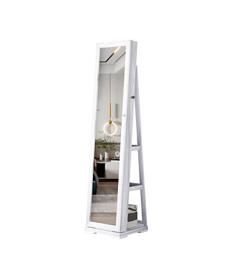 Vlsrka 360° Rotating Led Jewelry Armoire