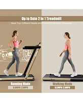 2.25HP 2 in 1 Folding Treadmill with App Speaker Remote Control