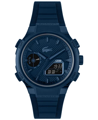 Lacoste Men's LC33 Navy Silicone Strap Watch, 44.8mm