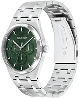 Calvin Klein Men's Silver Tone Stainless Steel Bracelet Watch, 39mm