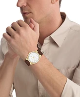 Calvin Klein Men's Brown Leather Strap Watch, 39mm