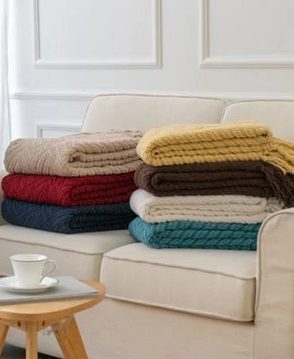 Battilo Herringbone Chenille Knit Throw