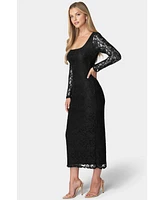 Bebe Women's Lace Square Beck Maxi Dress