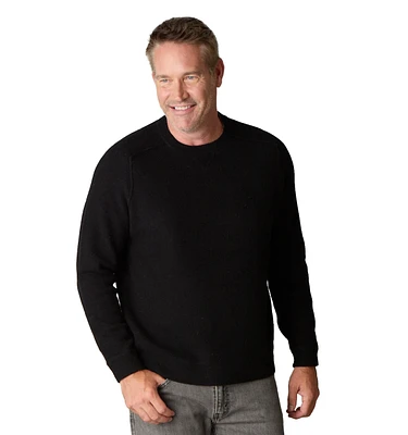 LuxLined Men's Itch-Free Merino Wool Crew Neck Sweater with Soft Inner Lining