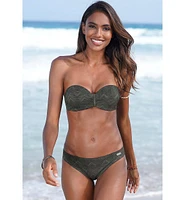 Lascana Women's Textured Classic Bikini Swimsuit Bottom