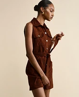 Furniq Uk Women's Suede Romper
