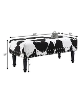 Convenience Concepts 40" Faux Cowhide Bench with Nailheads