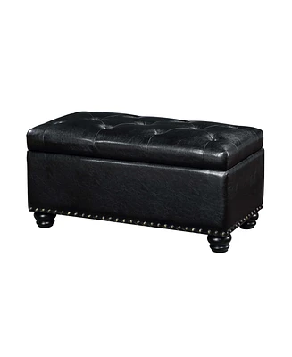 Convenience Concepts 35.5" Faux Leather 7th Avenue Storage Ottoman