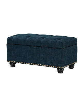 Convenience Concepts 35.5" Faux Linen 7th Avenue Storage Ottoman