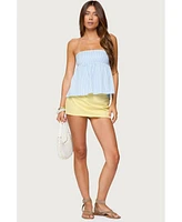 Edikted Women's Maddie Strapless Striped Babydoll Top