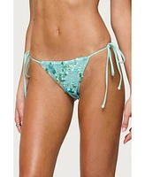 Edikted Women's Mirabella Sequin String Bikini Bottom