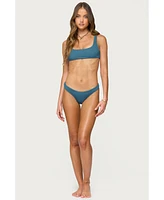 Edikted Womens Oasis Scrunch Bikini Bottom